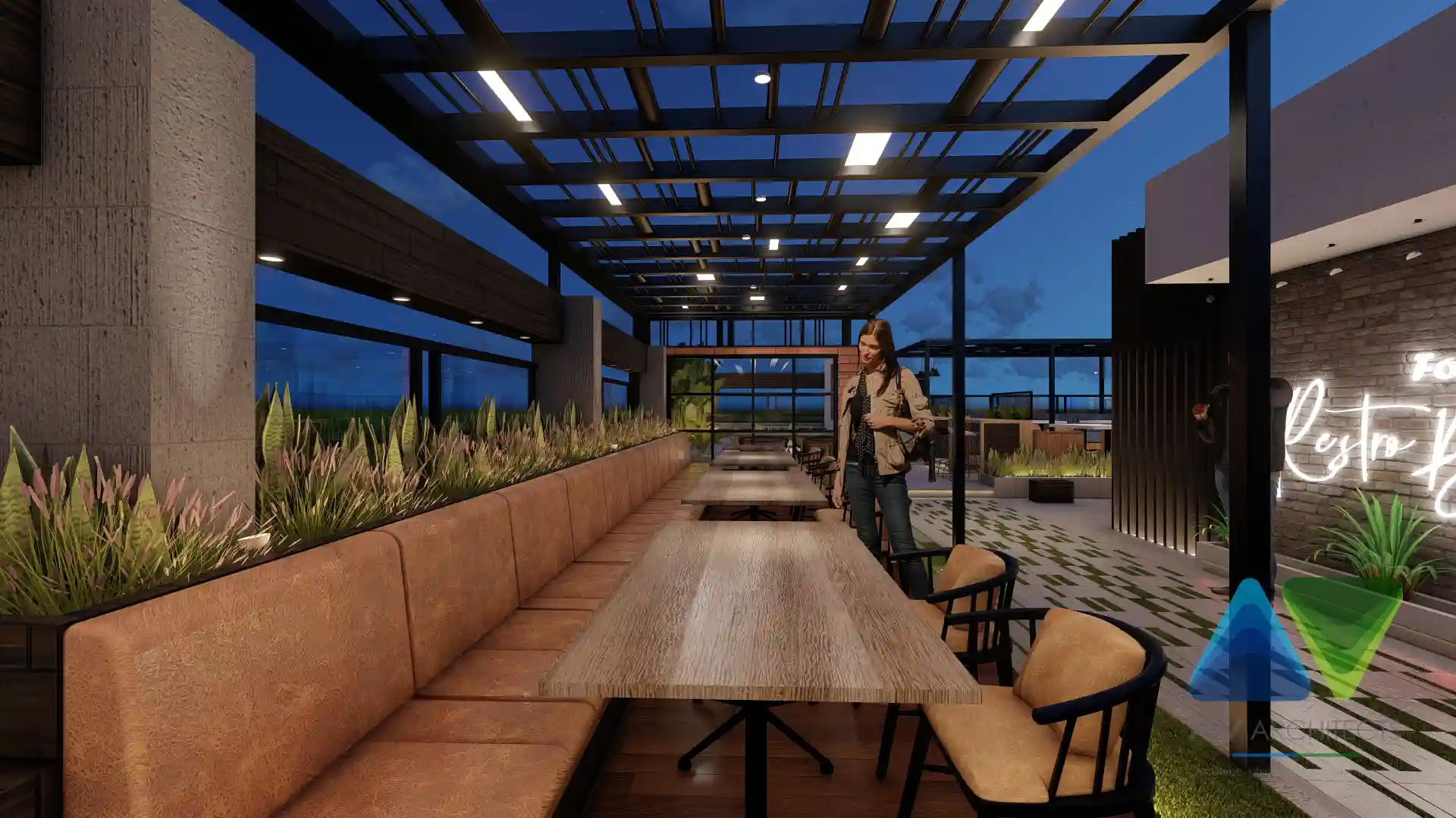 Fortal Rooftop Bar commercial Interior Project